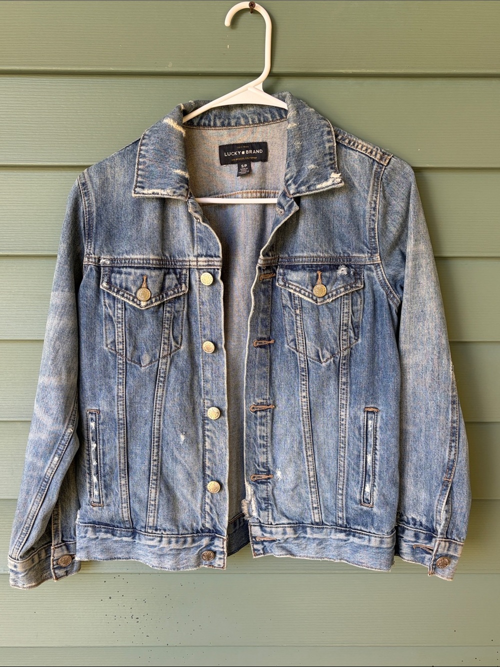 Lucky Brand Faded Blue Denim Trucker Jacket